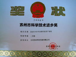 浩辰软件荣获苏州市科学技术进步奖